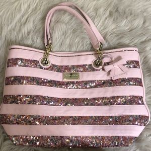 Betsy Johnson pink glitter purse Macy’s Exclusive